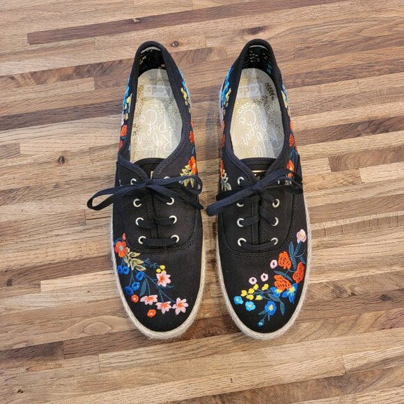 Keds x Rifle Paper Co. Triple Kick Wildwood Sneaker Black Floral - Picture 4 of 12